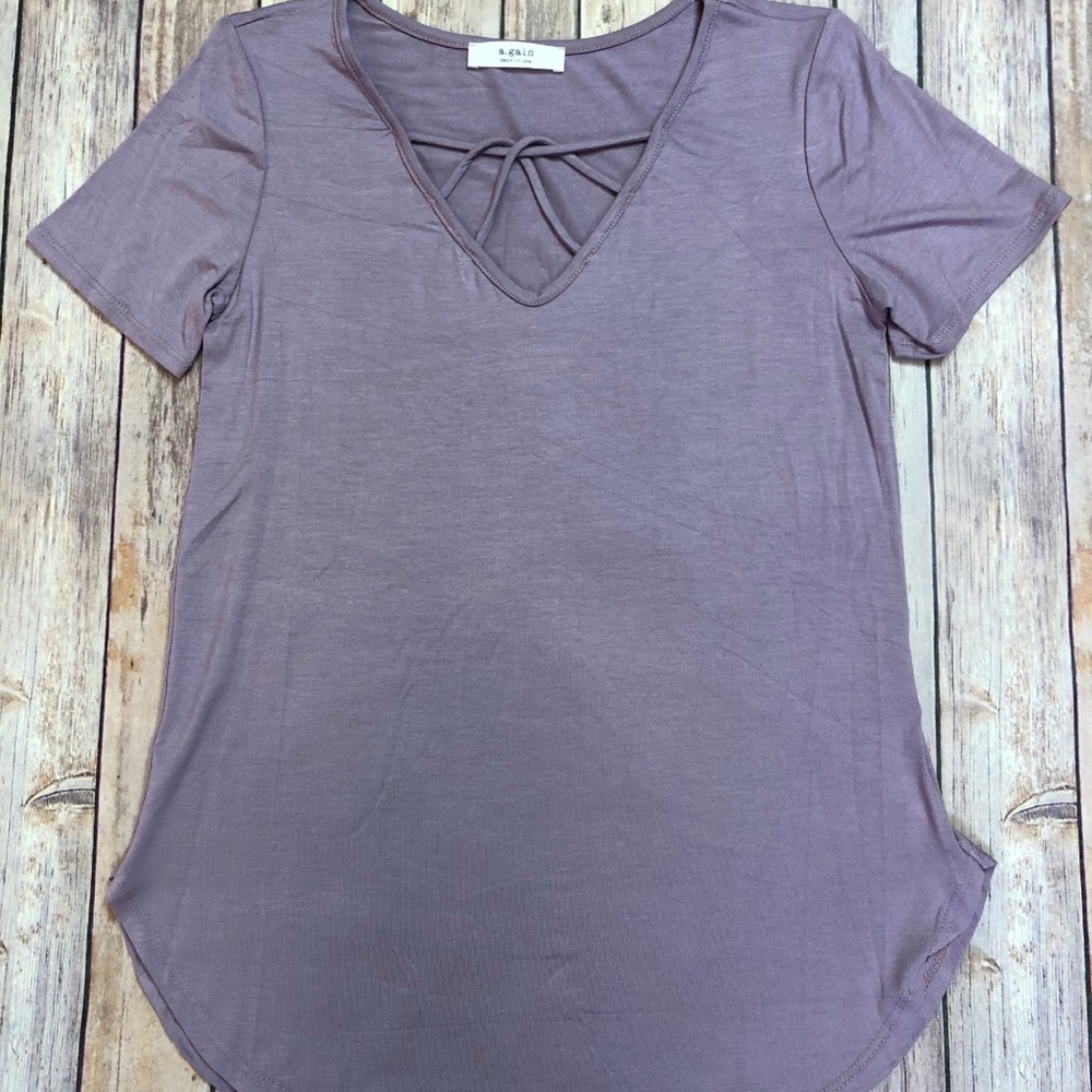 Dusty Lavender Cross Front Top